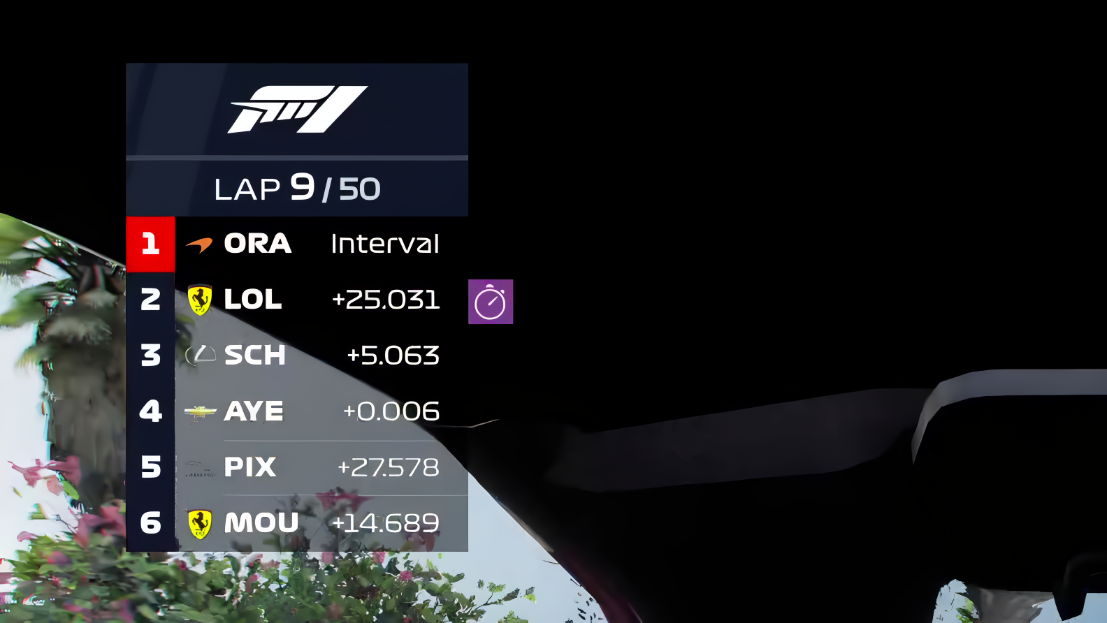 Race livestream snapshot